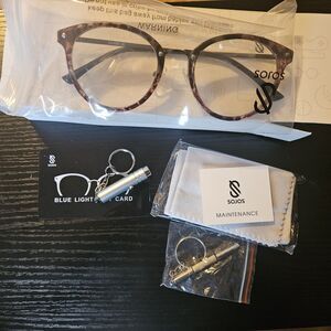 SOJOS Retro Round Blue Light Blocking Glasses Anti Glare Animal Print